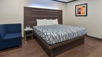 Desk, blackout curtains, iron/ironing board, free WiFi