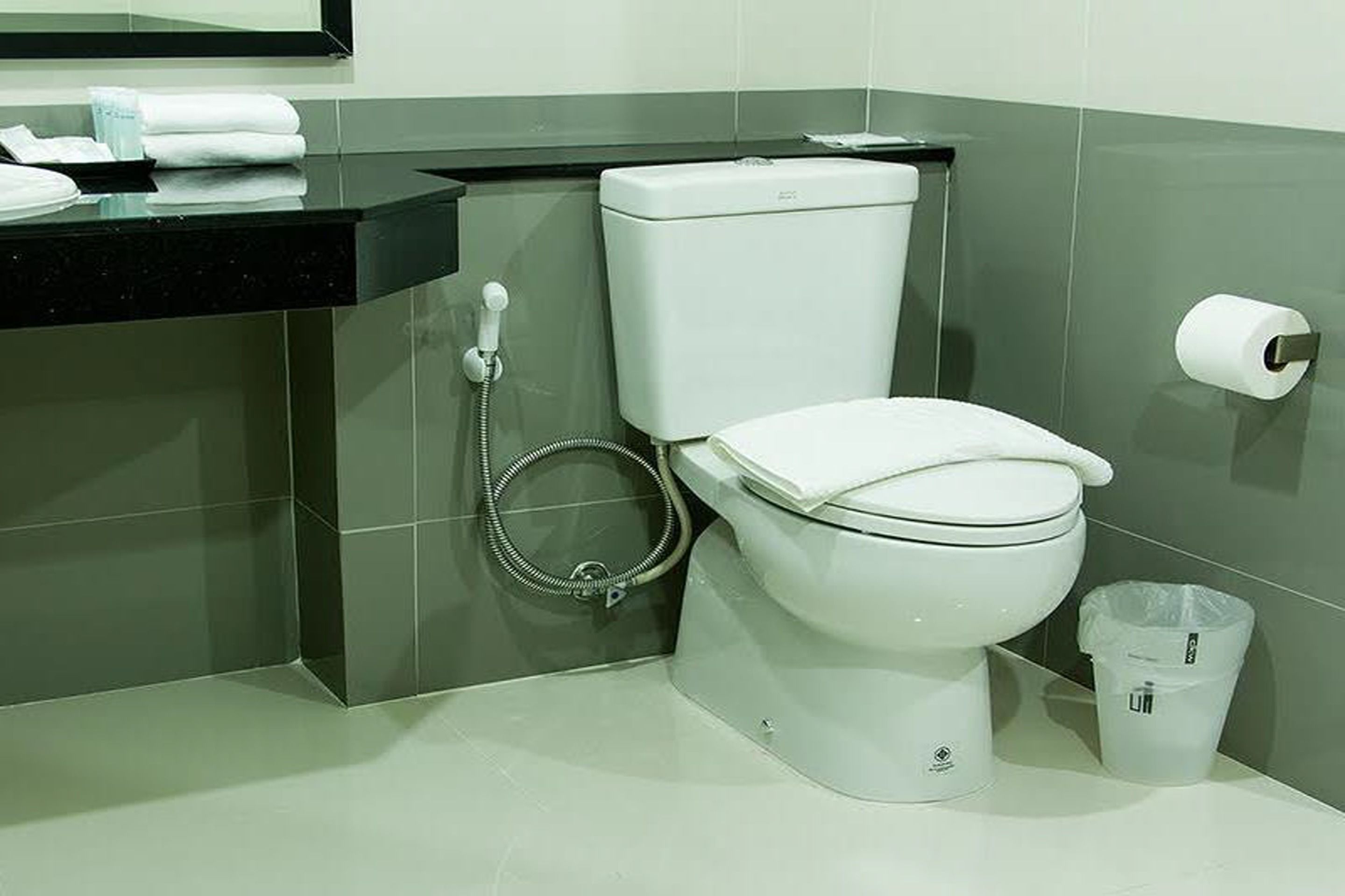 deluxe room | bathroom | shower, free toiletries, hair dryer, slippers