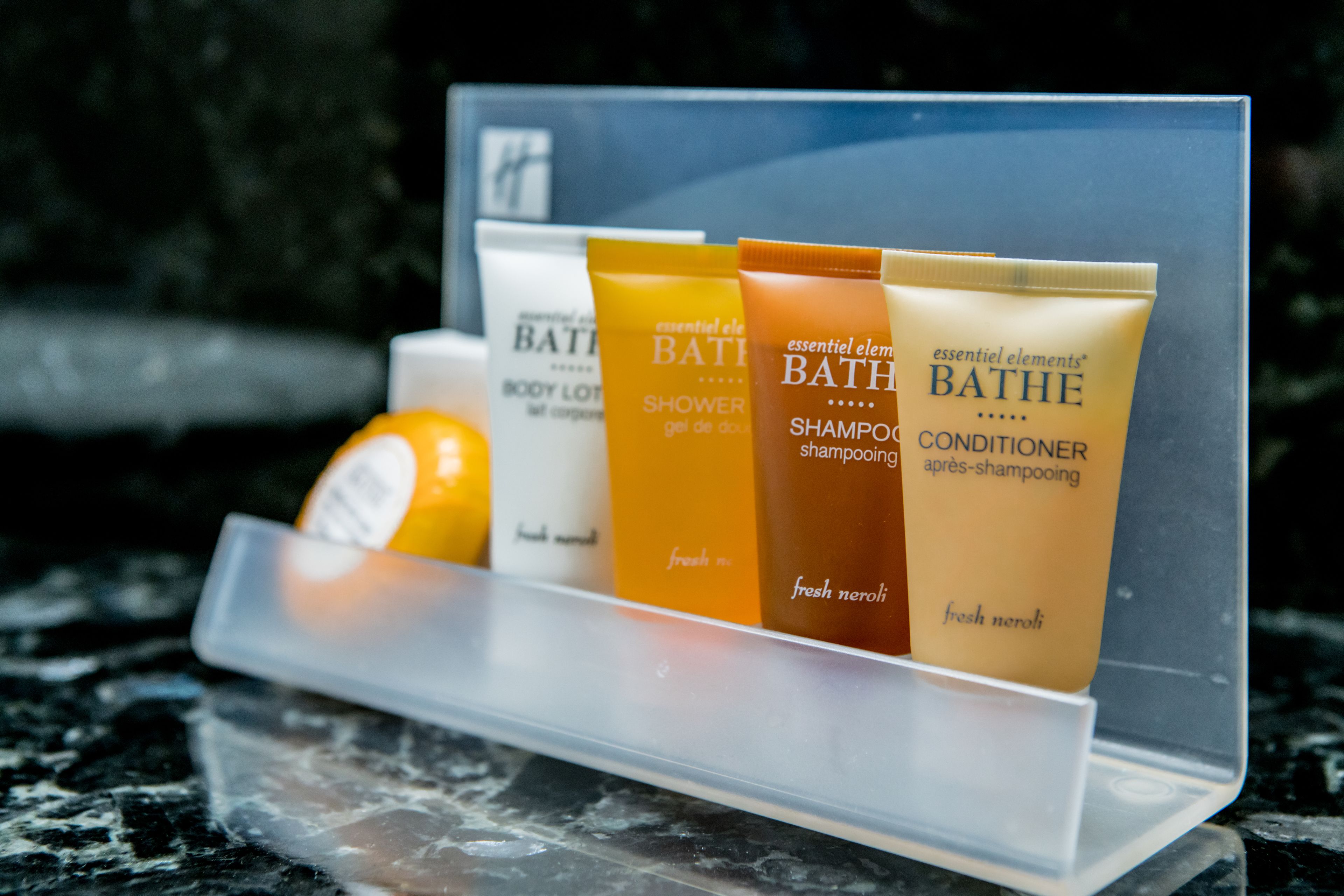 separate bathtub and shower, deep-soaking bathtub, free toiletries