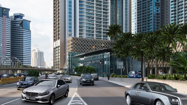 A high-rise hotel with a prominent sign reading "PLATINUM." - THE FACE Suites Hotel (Kuala Lumpur)