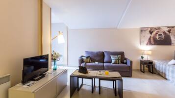 Studio (5 People) | Fer et planche à repasser, lits bébé (en supplément), Wi-Fi gratuit