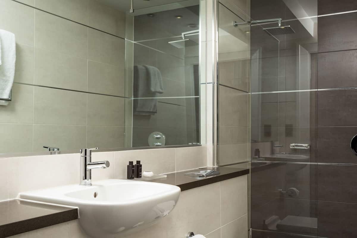 Badezimmer | Dusche, Regendusche, Designer-Toilettenartikel, Haartrockner