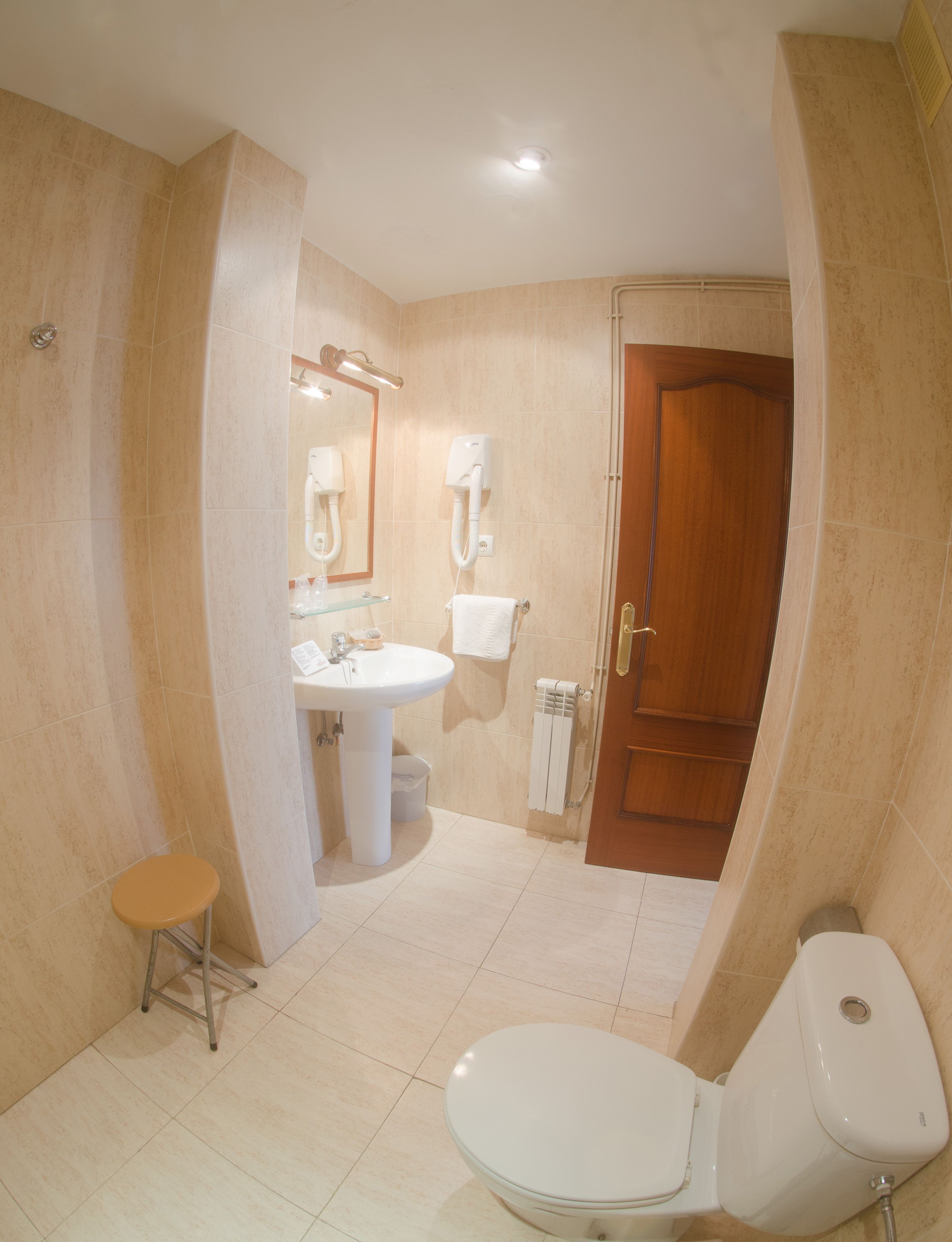 standard double room | bathroom | hair dryer, towels