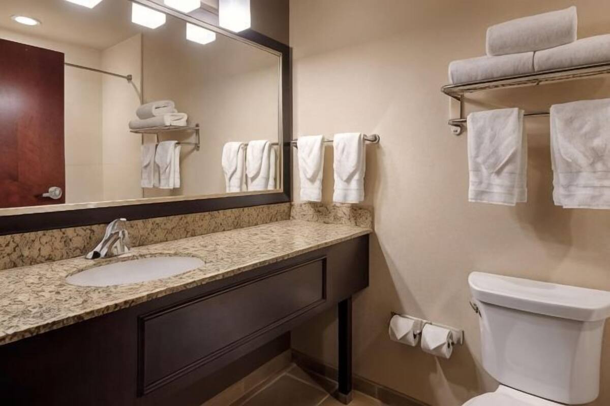 Baño | Artículos de higiene personal gratuitos, secador de pelo y toallas