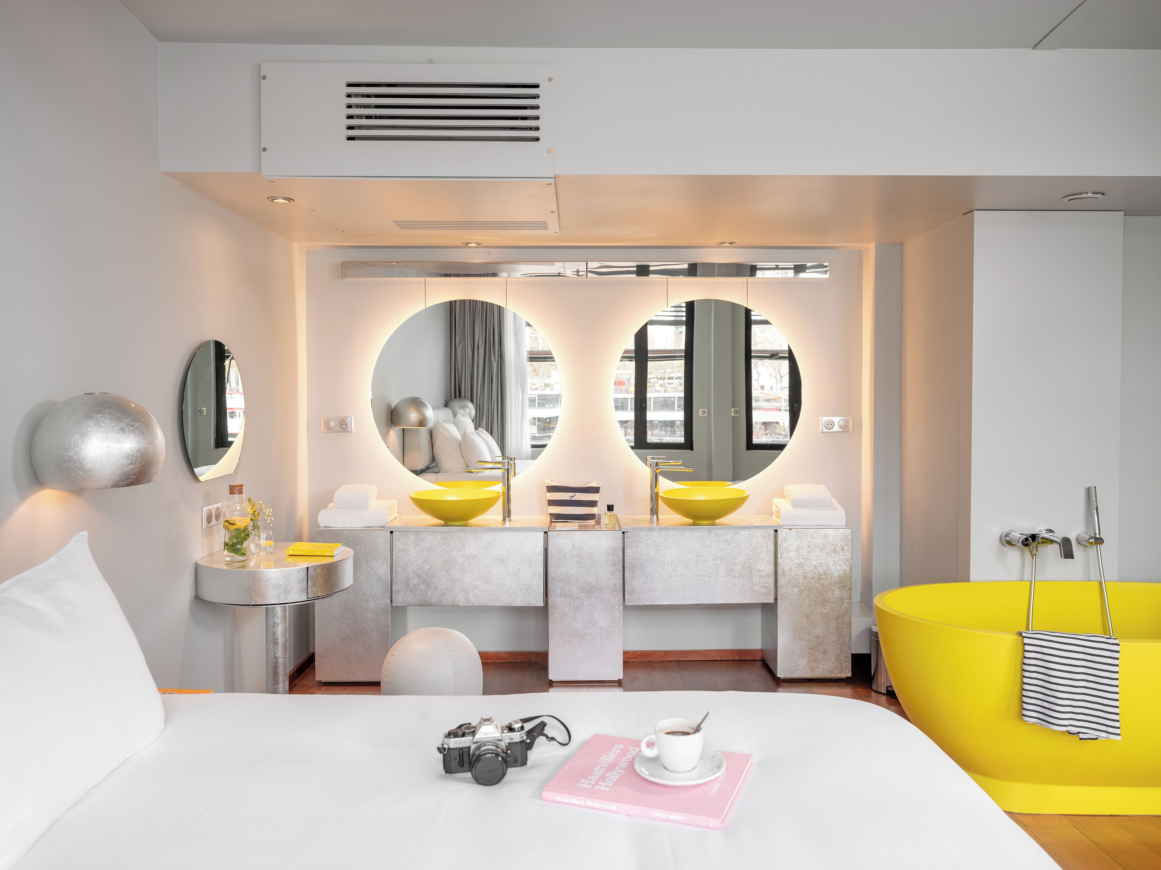 suite designer silver seine view | premium bedding, minibar, in-room safe, soundproofing