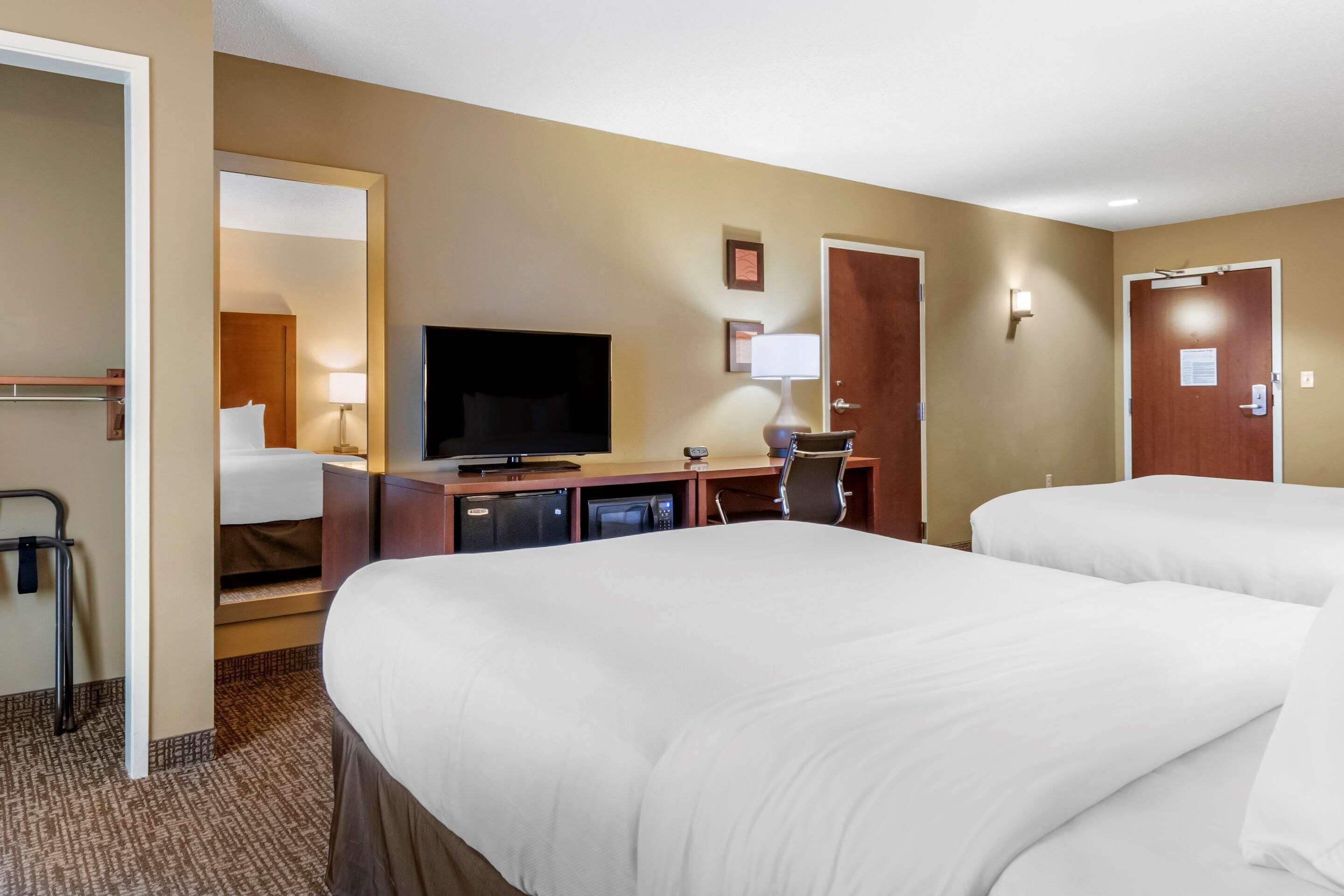 room, 2 queen beds, accessible, non smoking | desk, blackout curtains, iron/ironing board, free cots/infant beds