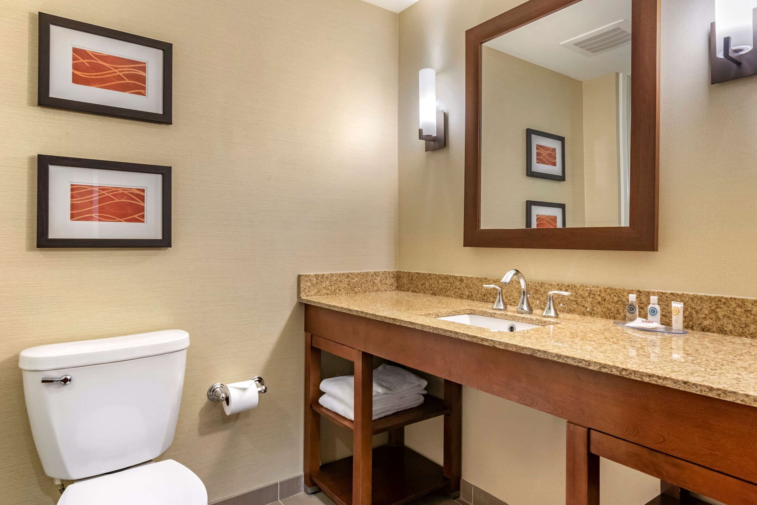 free toiletries, hair dryer, towels