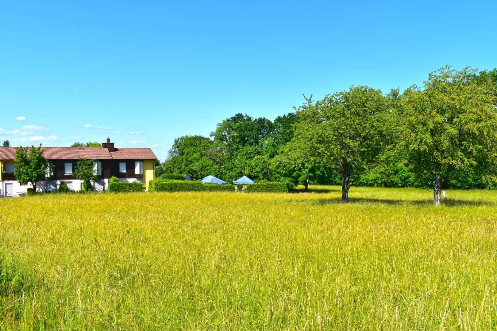 Utsikt mot landet från boendet