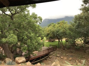 Lyxtält - 1 kingsize-säng - uteplats - utsikt mot bergen | Utsikt mot trädgården