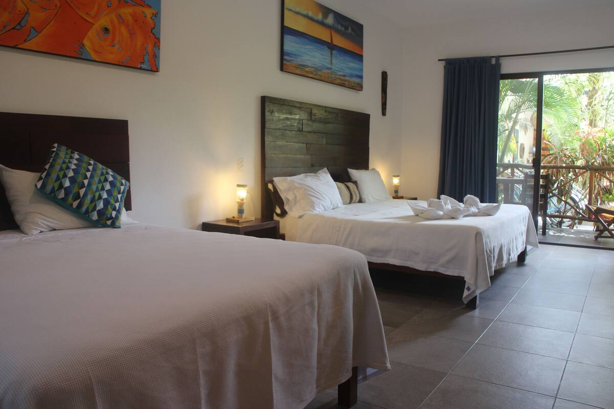 Chambre Double Familiale, 1 chambre, non-fumeurs, terrasse | Draps italiens Frette, literie de qualité supérieure