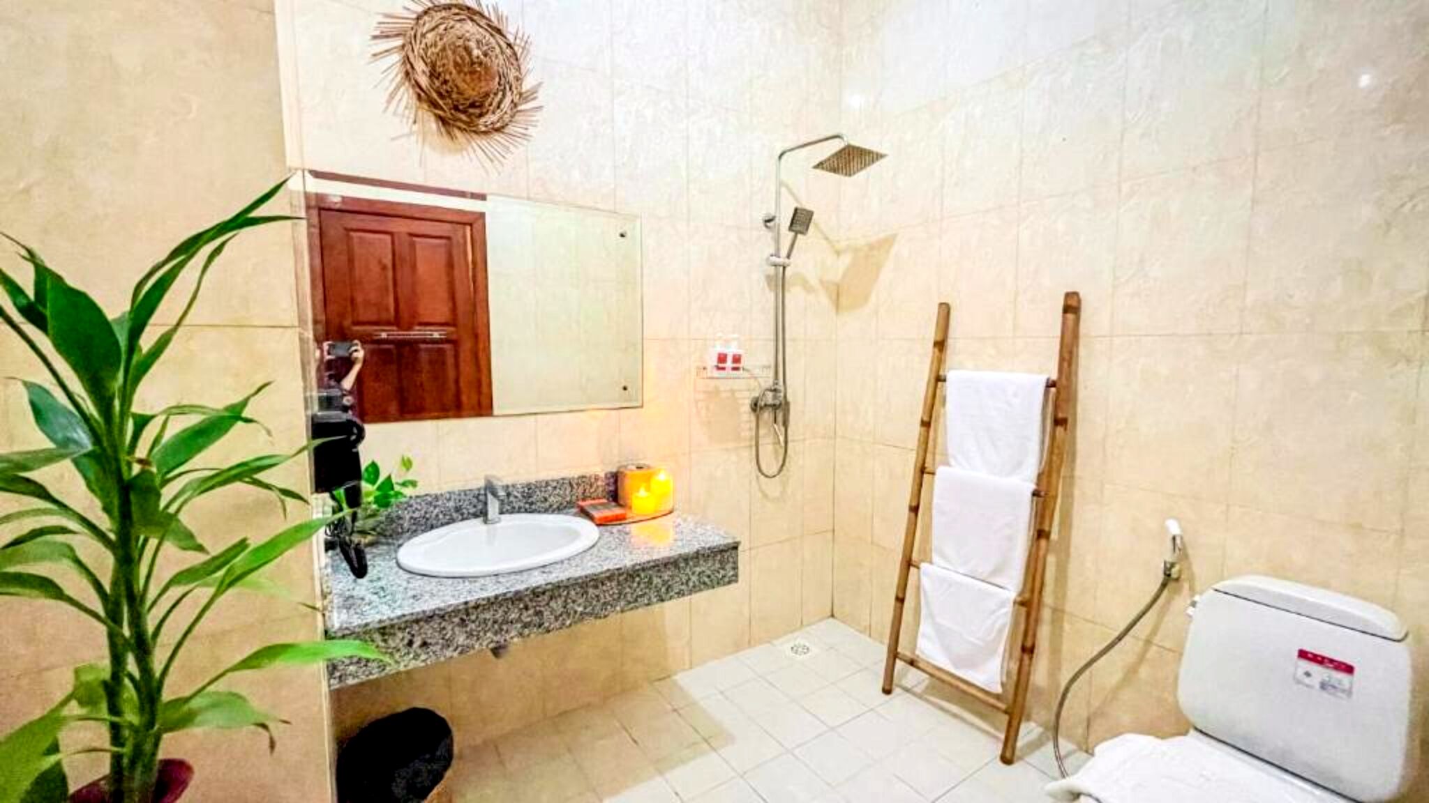 luxury room | bathroom | shower, free toiletries, hair dryer, bathrobes