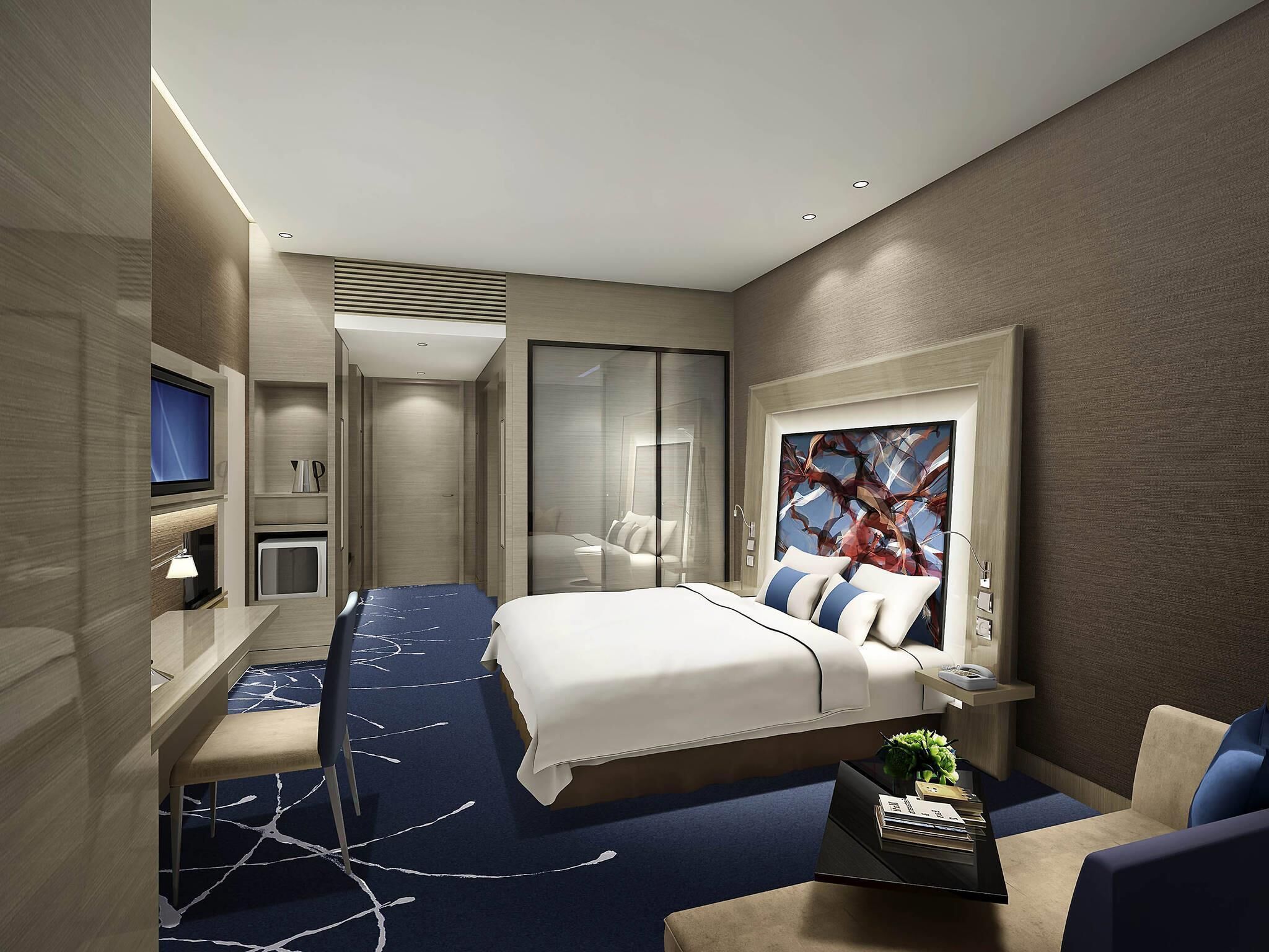 Superior kamer, 1 kingsize bed | Luxe beddengoed, een kluis op de kamer, een bureau, extra bedden