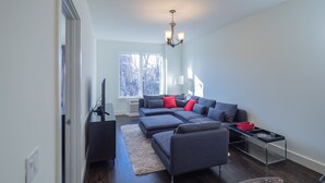 Luxury Apartment, 2 Bedrooms | Living room | Flat-screen TV - Deedees Apartments at Liberty Harbor (Jersey City)
