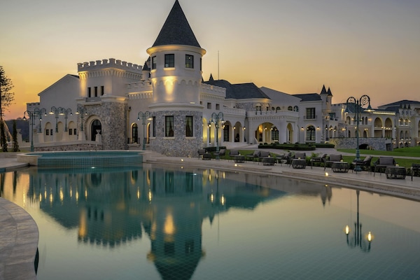 Indoor pool, outdoor pool, free pool cabanas, pool umbrellas