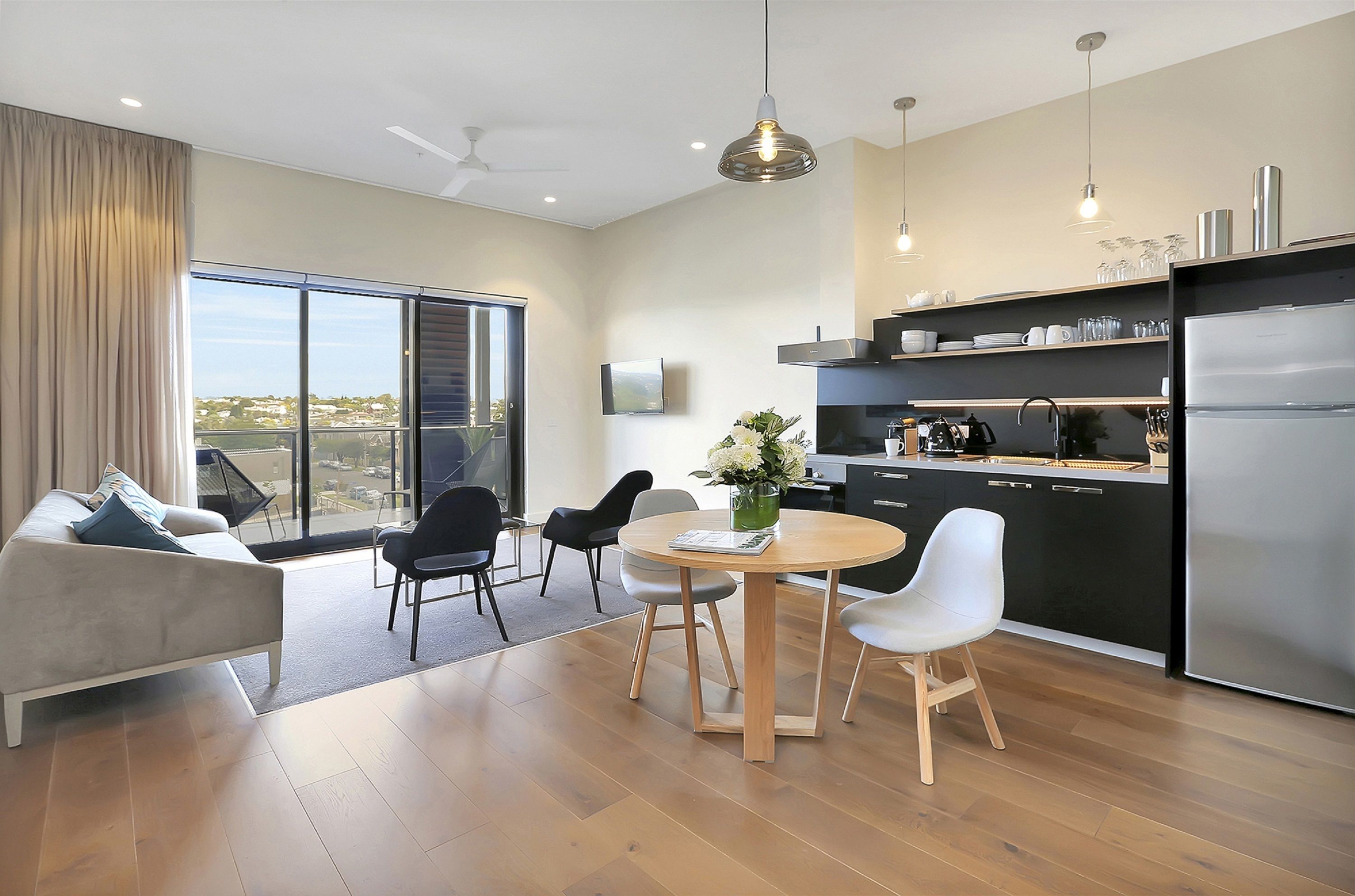 one bedroom apartment - balcony | in-room safe, desk, soundproofing, iron/ironing board