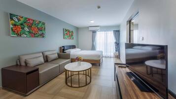 In-room safe, blackout curtains, iron/ironing board