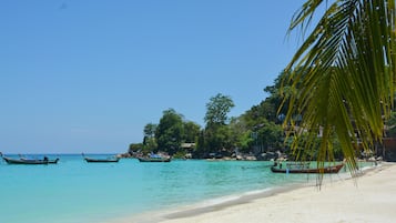 On the beach, white sand, scuba diving, snorkelling