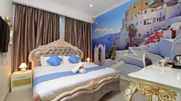 Työpöytä, silitysrauta/-lauta, lisävuoteet, ilmainen Wi-Fi