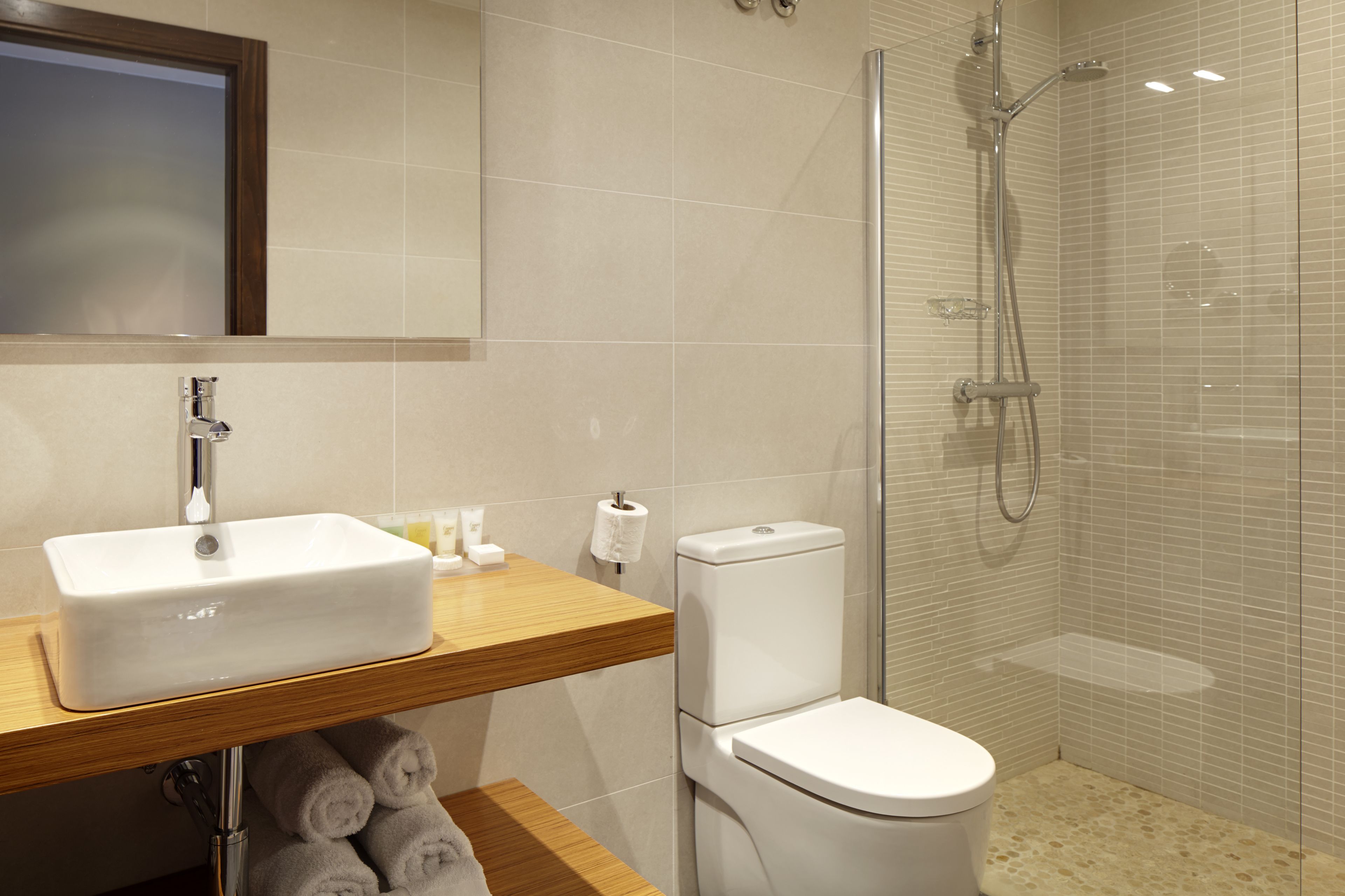 free toiletries, hair dryer, towels, soap