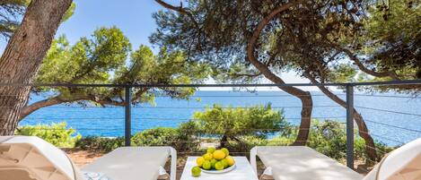 Casa rodante Deluxe, 2 habitaciones, Terraza, vista al mar | Vista del balcón