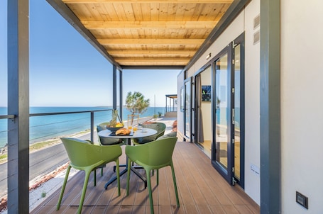 Camping Home first row to the Sea | Terrace/patio. Arena Stupice Camping Homes
