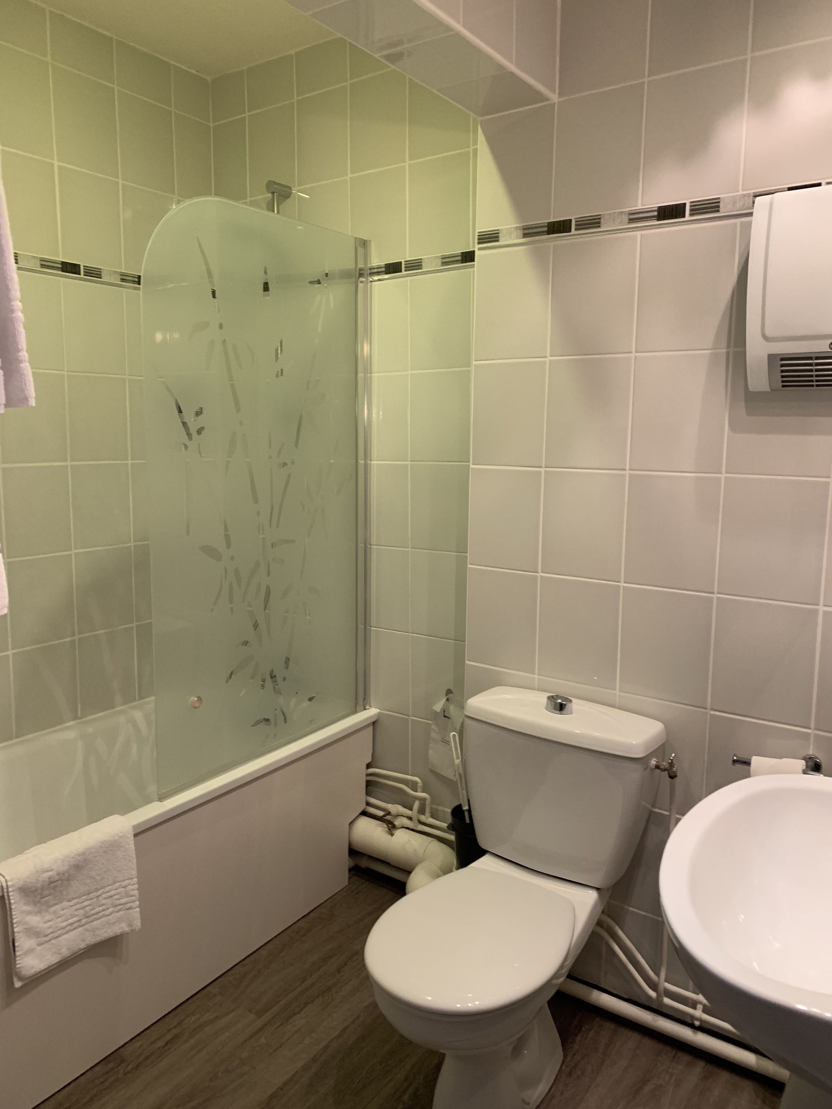 free toiletries, hair dryer, towels