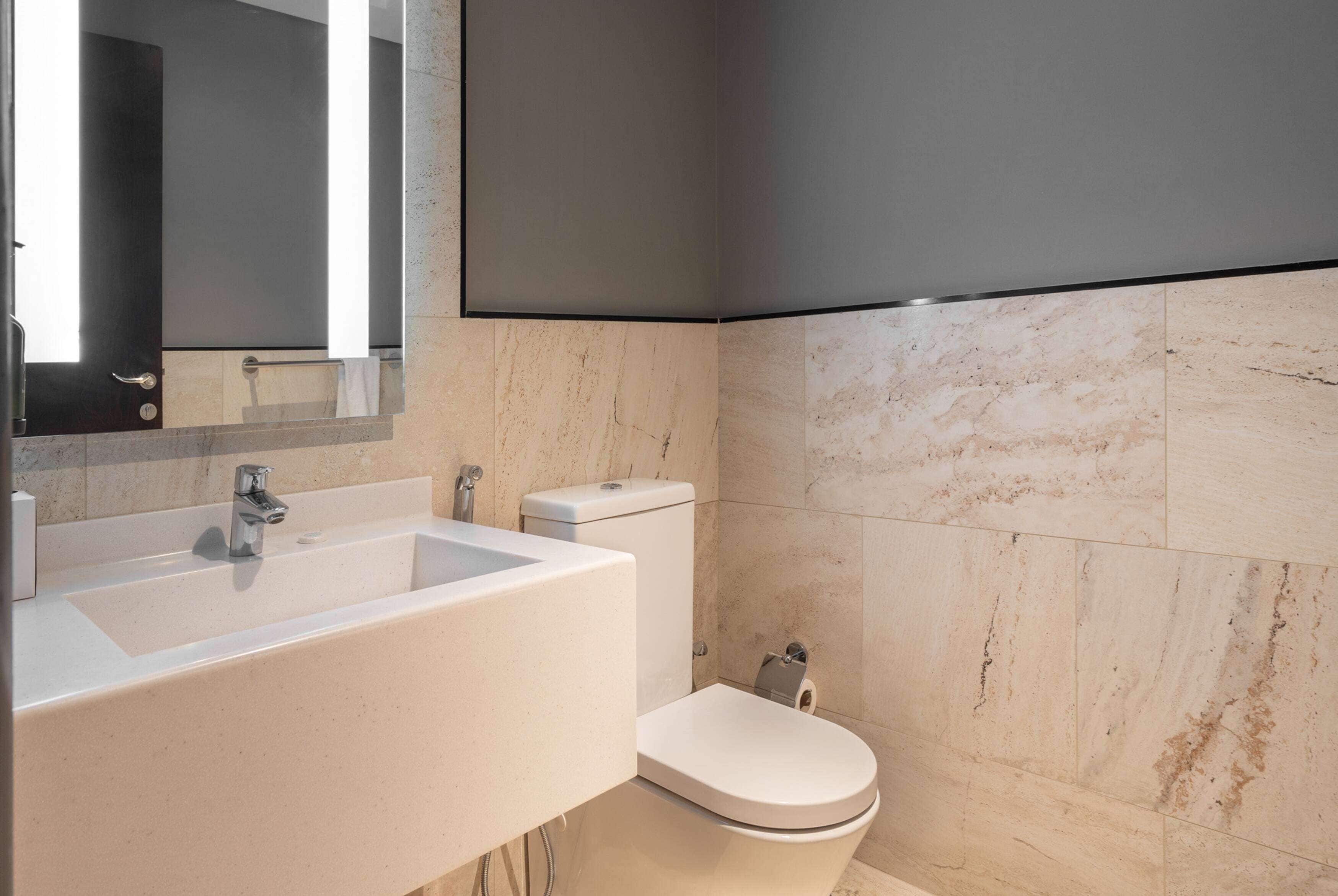 free toiletries, hair dryer, slippers, towels