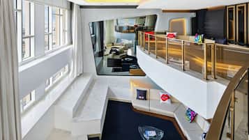 Sky Villa, 2 Bedrooms (1 King & 1 Round Bed) | Living area | 55-inch LED TV with cable channels, TV, iPod dock