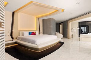 Villa, 2 Double Beds, Pool View (Sky, 1 King & 1 Round Bed) | Premium bedding, minibar, in-room safe, desk - V Hotel Dubai, Curio Collection by Hilton (Dubai)