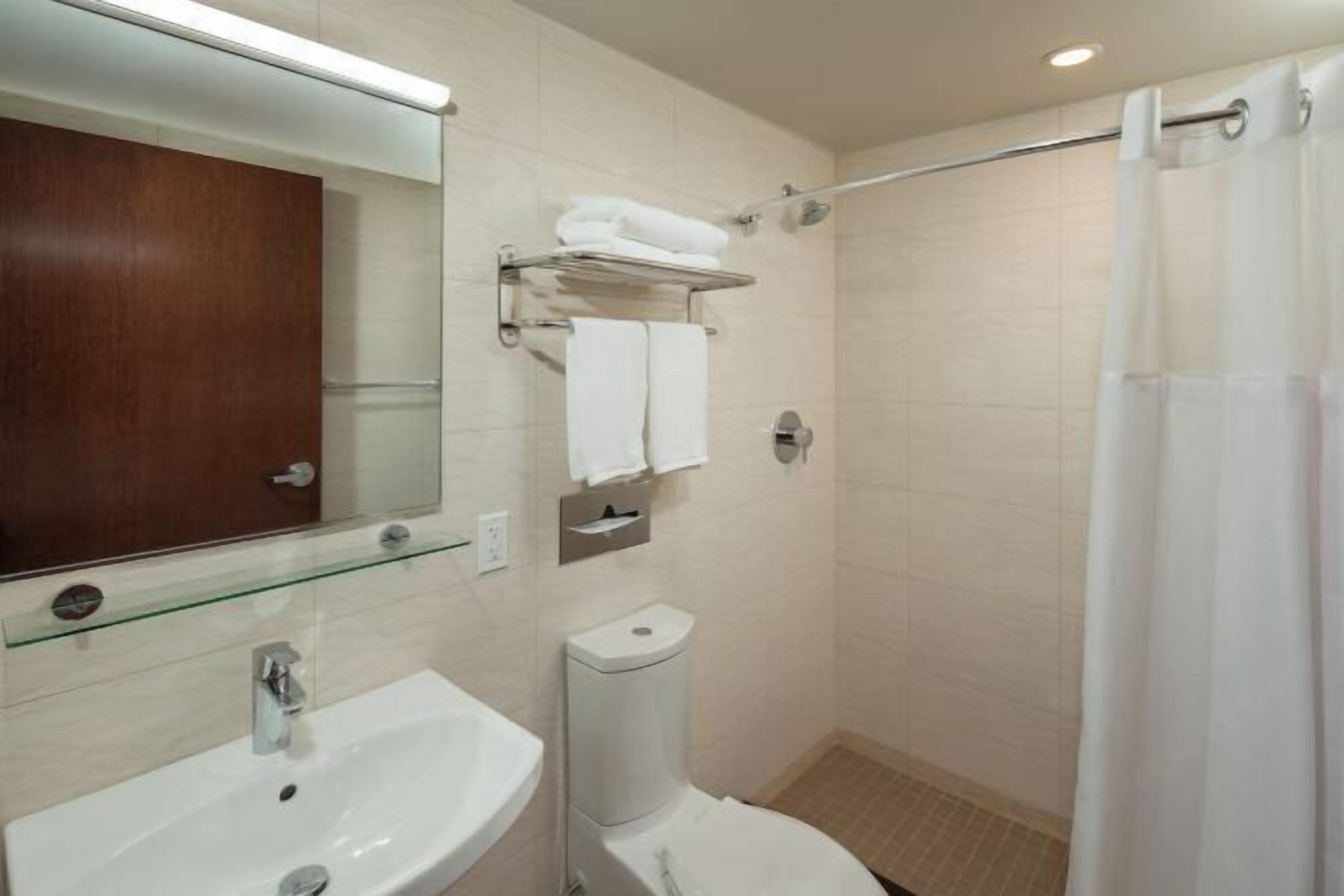 Bathroom | Shower, free toiletries, hair dryer, towels