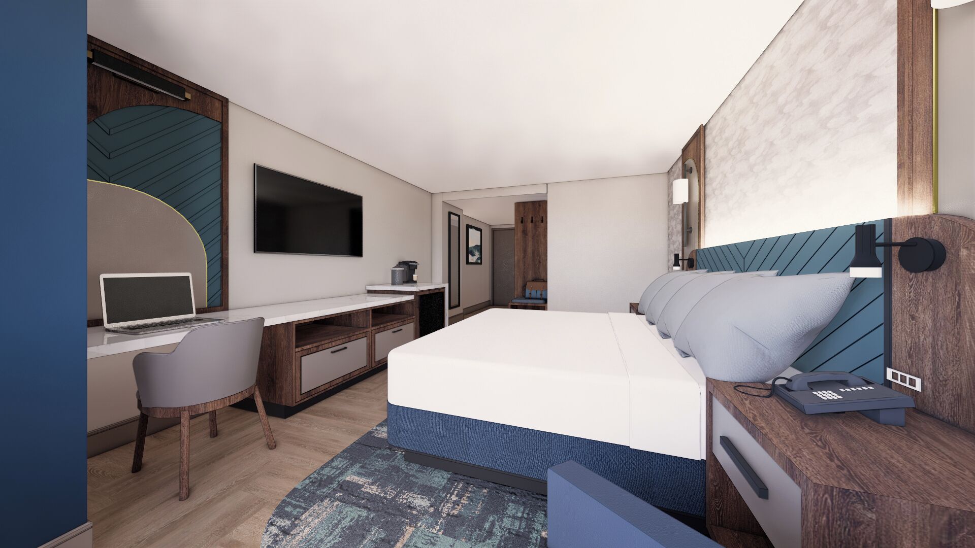 in-room safe, desk, laptop workspace, blackout curtains