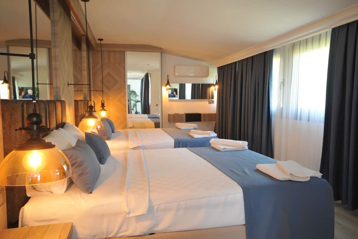 Deluxe-værelse med dobbeltseng eller 2 enkeltsenge - 1 dobbeltseng eller 2 enkeltsenge - bjergudsigt | Premium-sengetøj, minibar, individuel indretning, mørklægningsgardiner