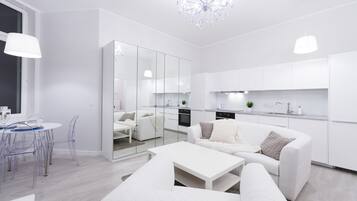 Design Apartment, 1 Bedroom | Living room | Flat-screen TV