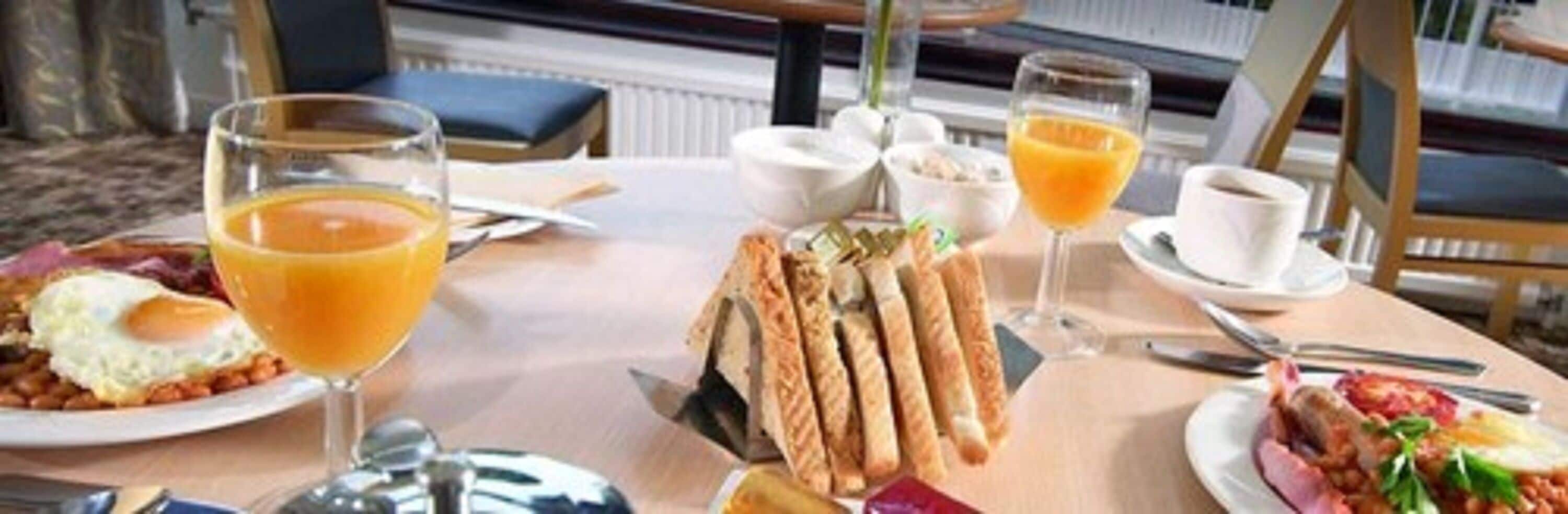 daily buffet breakfast (gbp 12.50 per person)