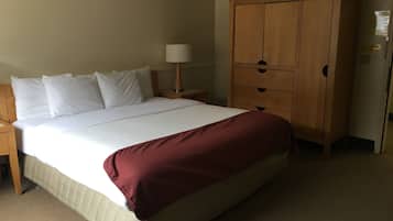 Blackout curtains, iron/ironing board, free WiFi, bed sheets