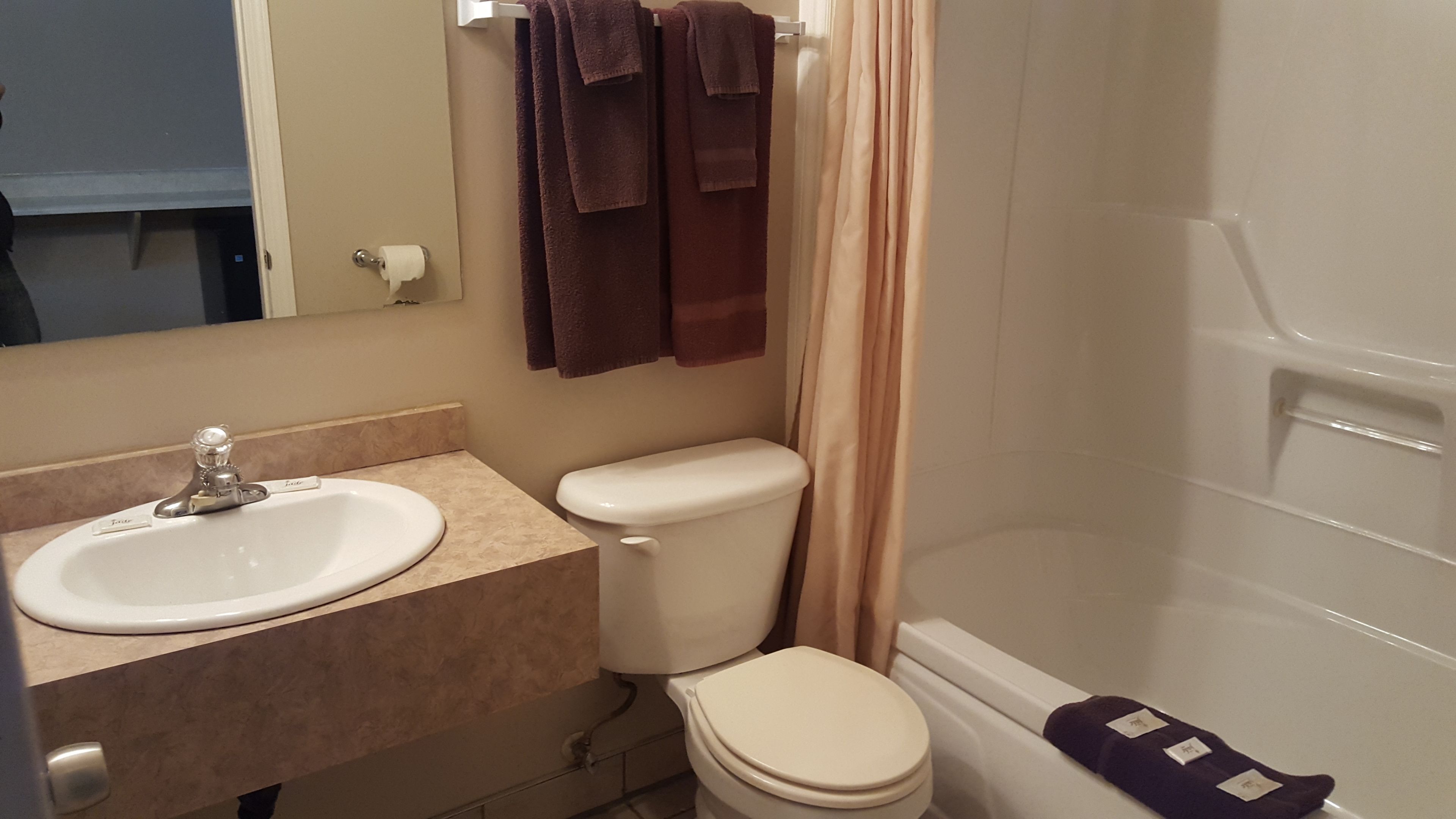 Un baño con lavabo, inodoro y bañera.