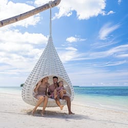 Private beach, white sand, beach towels, snorkelling