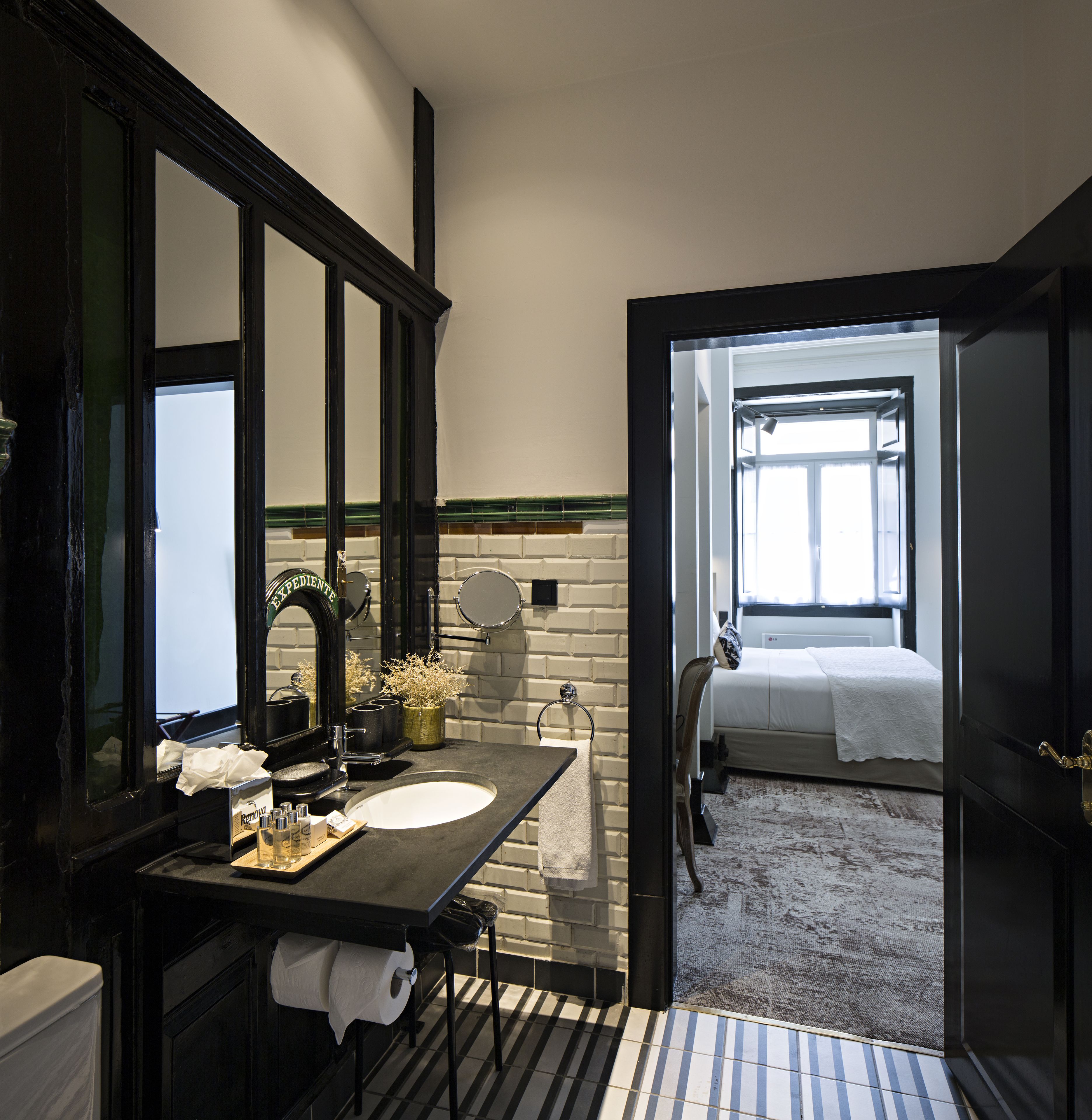 deluxe room (square view) | bathroom | shower, designer toiletries, hair dryer, slippers