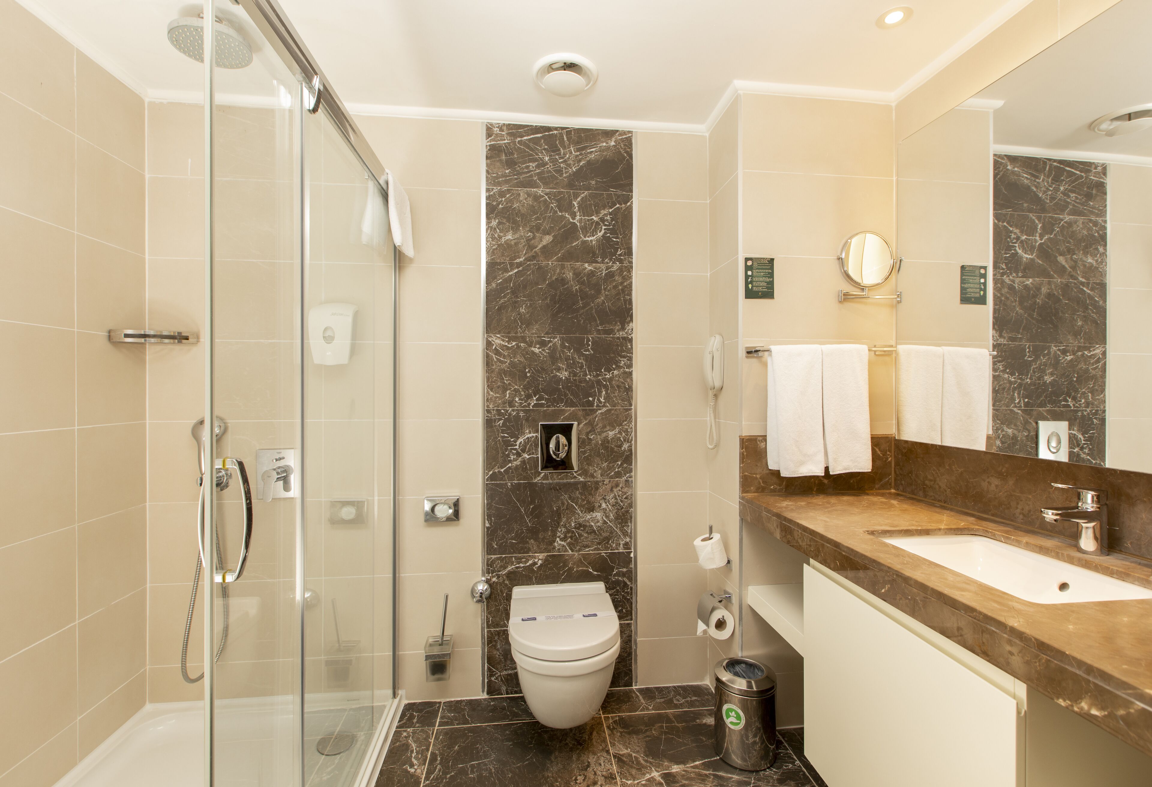 shower, free toiletries, hair dryer, slippers