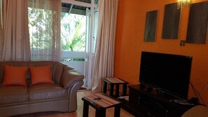 40-inch LED TV with cable channels, TV, DVD player - Lolos Cosy One Bedroom Apartment (Harare)