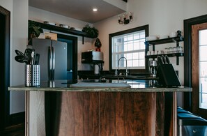 Luxury Chalet, 6 Bedrooms, Patio, Pool View (Heritage) | Private kitchen | Fridge, microwave, oven, stovetop