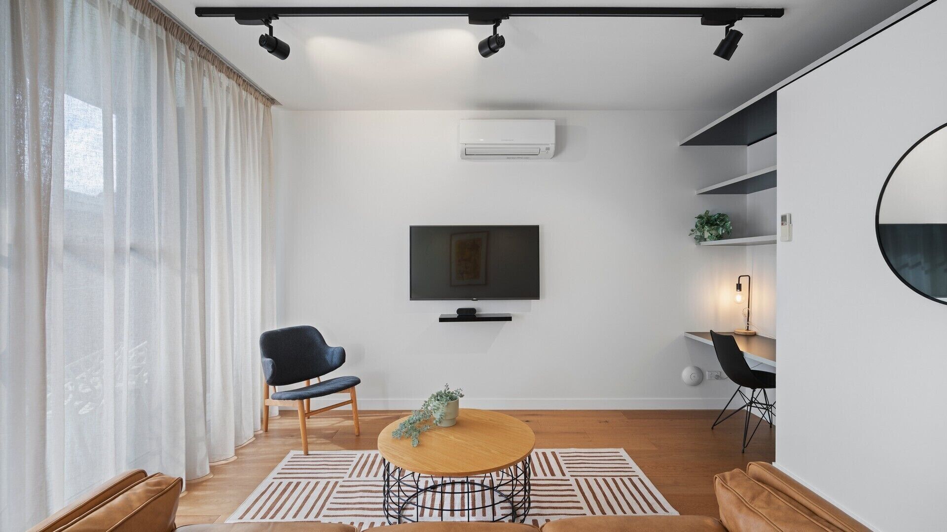 Executive One Bedroom Apartment | Premium bedding, desk, soundproofing, iron/ironing board