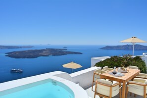 Grand Suite, 2 Bedrooms, Hot Tub, Sea View (Private Cave) | View from room - Cocoon Suites (Santorini)