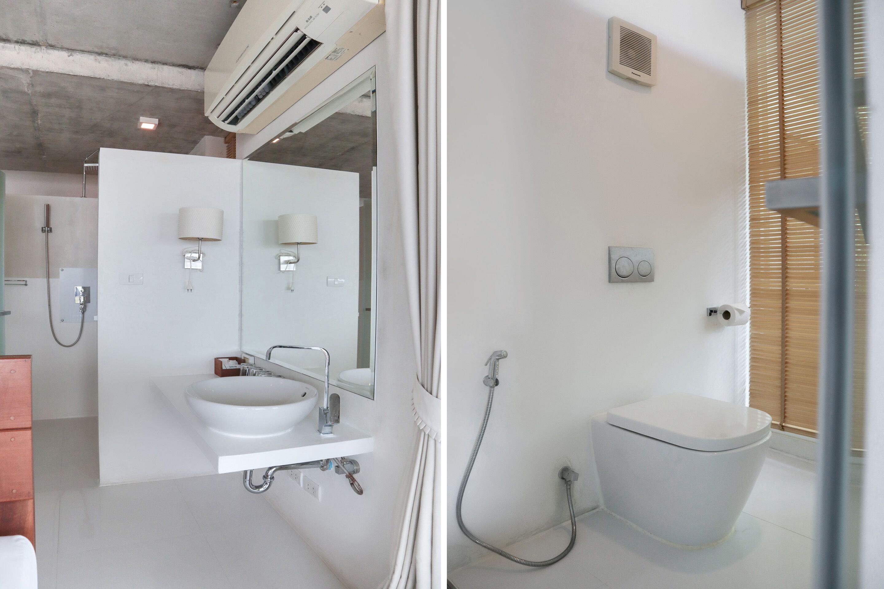 shower, free toiletries, hair dryer, bathrobes