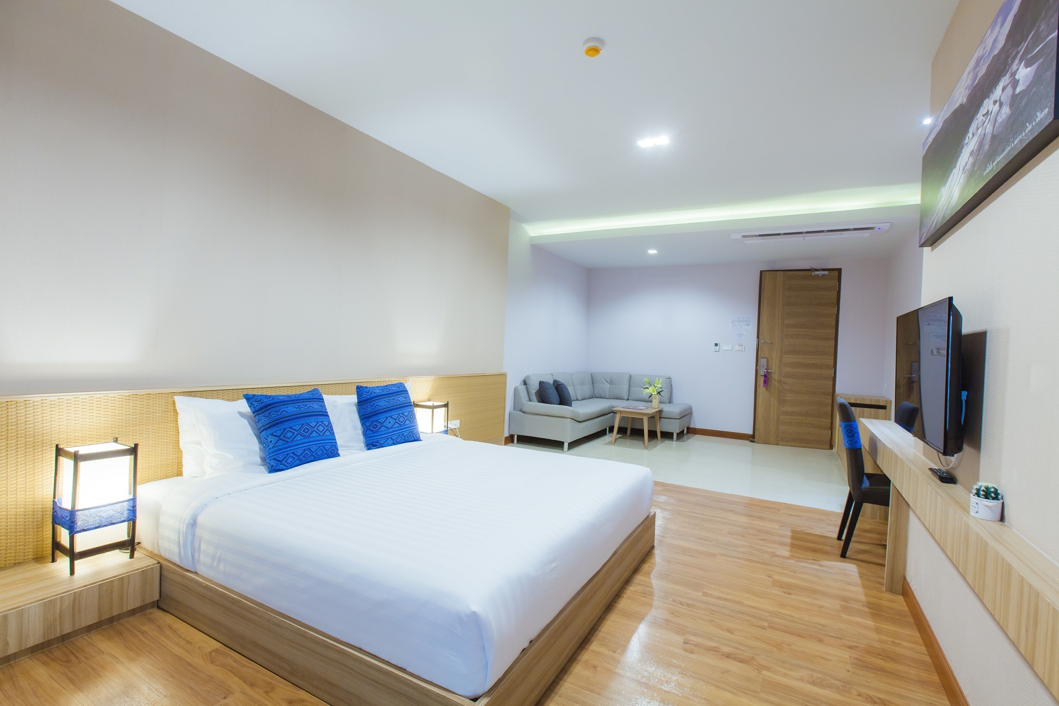 Hypo-allergenic bedding, free minibar items, in-room safe