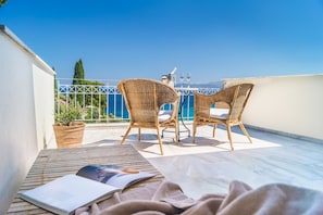 Superior Room, Sea View | Terrace/patio - Armonia Bay Hotel (Samos)