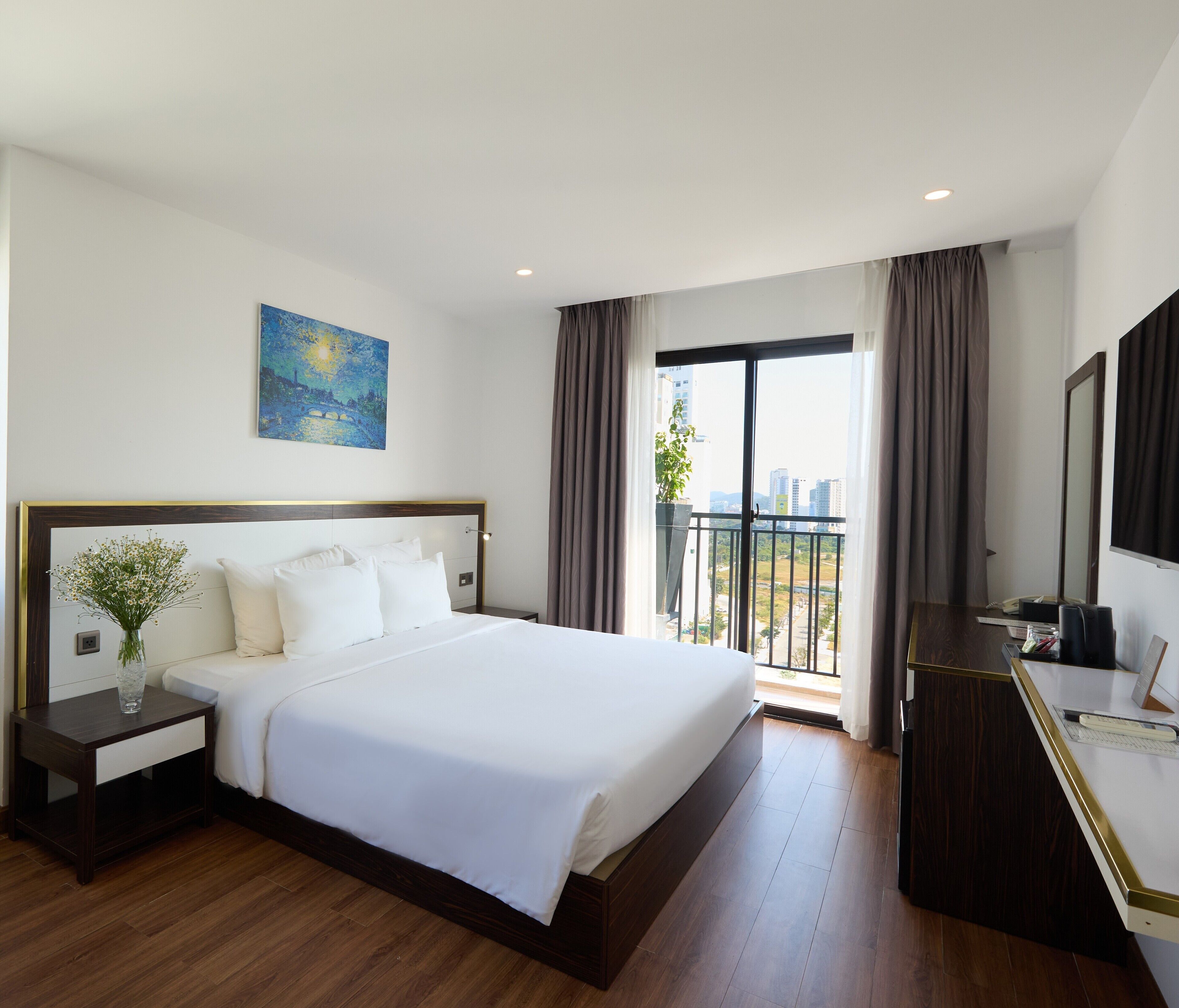 이그제큐티브룸, 킹사이즈침대 1개 | 미니바, 객실 내 금고, 책상, 노트북 작업 공간