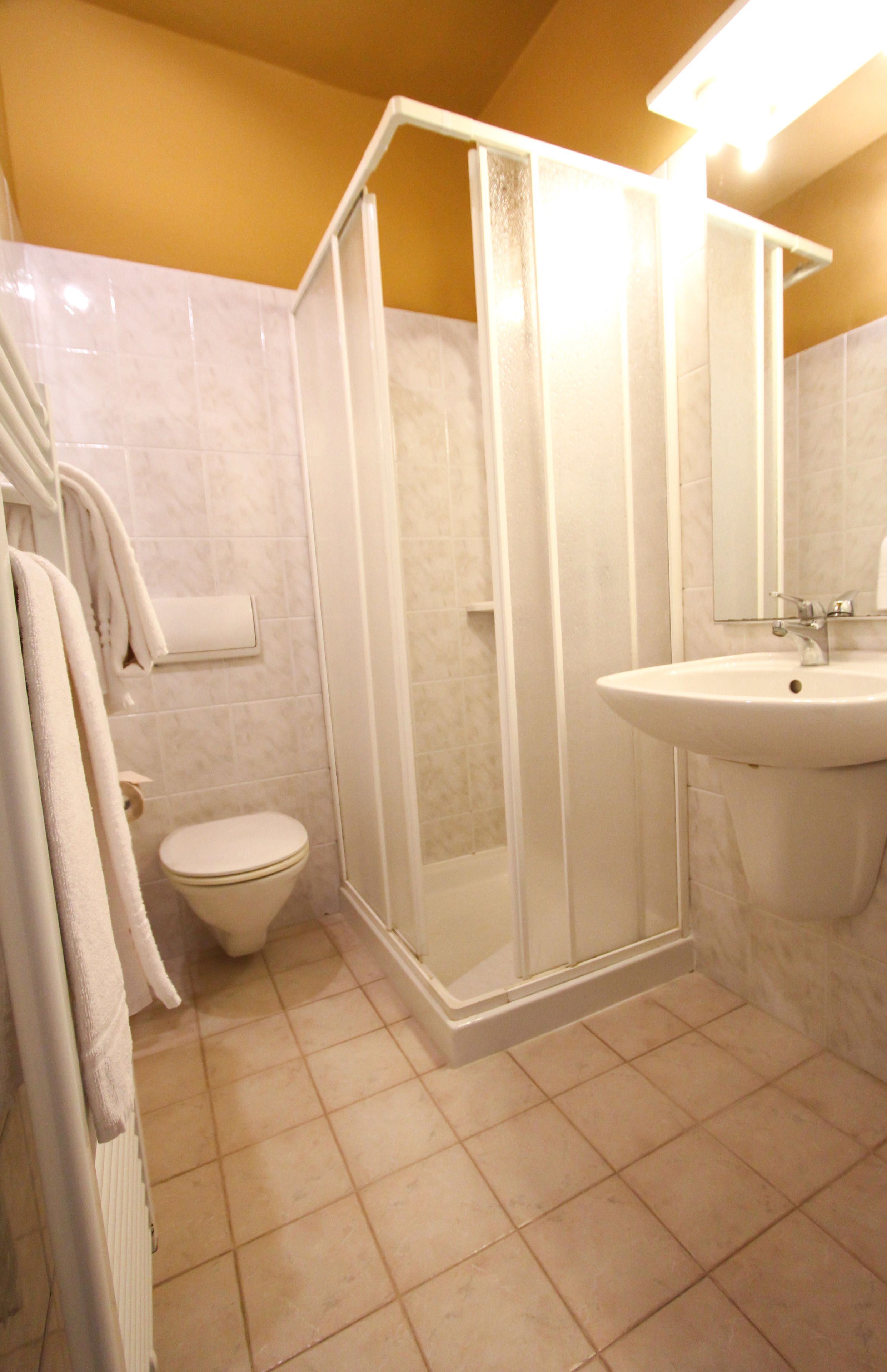 shower, free toiletries, towels