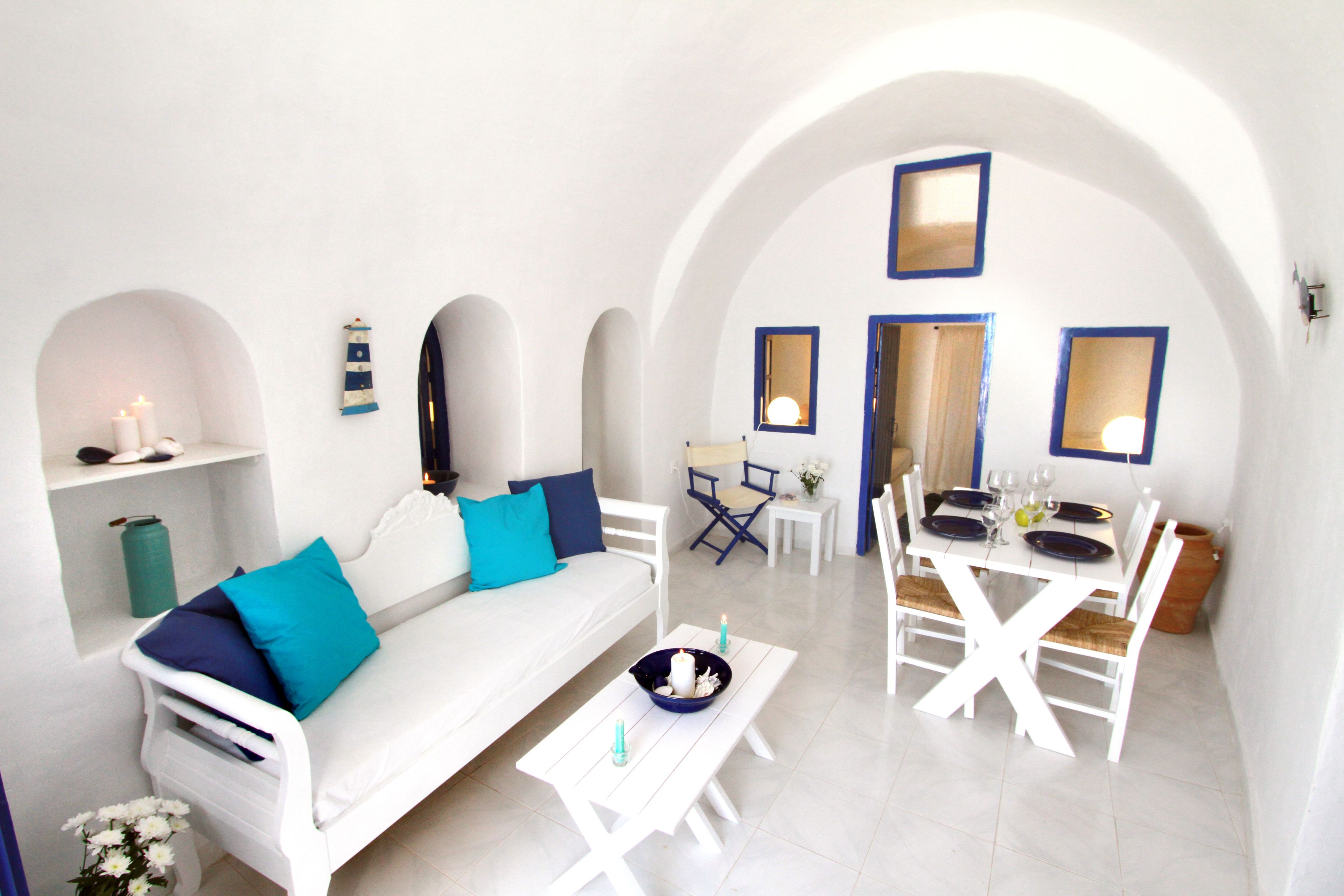 Standard Villa, Ensuite, Sea View (Blu Bianco) | Living room | 24-inch flat-screen TV with satellite channels, TV