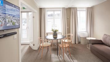 Premium bedding, blackout drapes, soundproofing, iron/ironing board